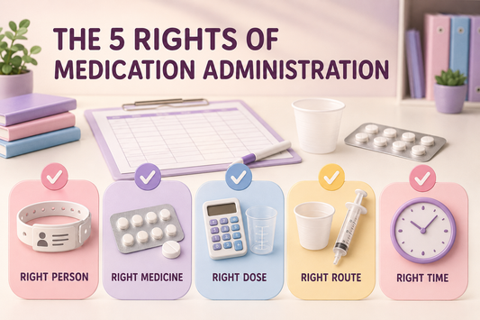 Student nurse checking a medication chart with a registered nurse