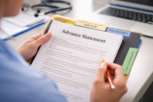Student nurse reviewing a Scottish mental health advance statement