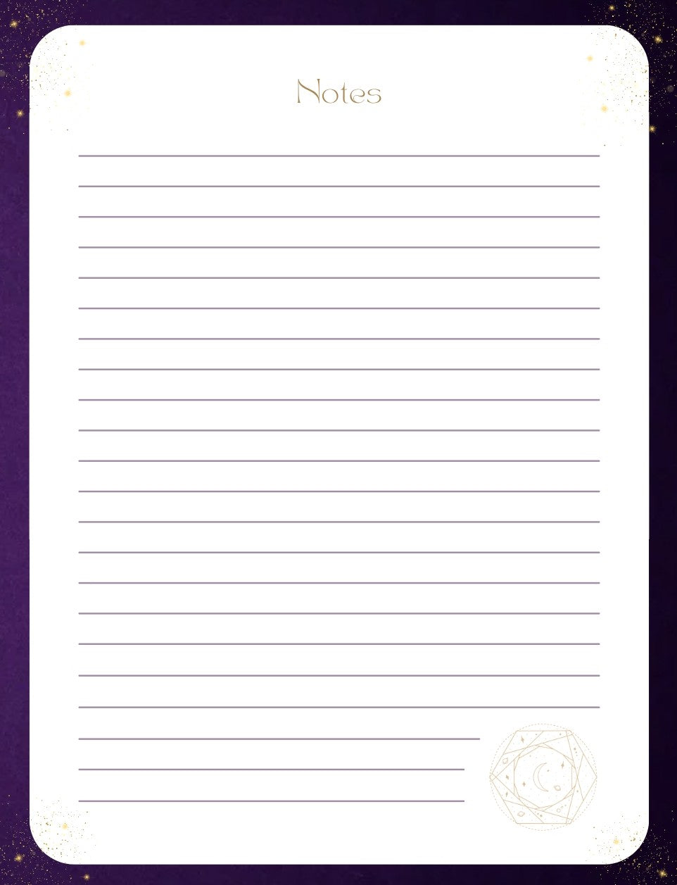 Dark Digital Lined Notebook (PDF)