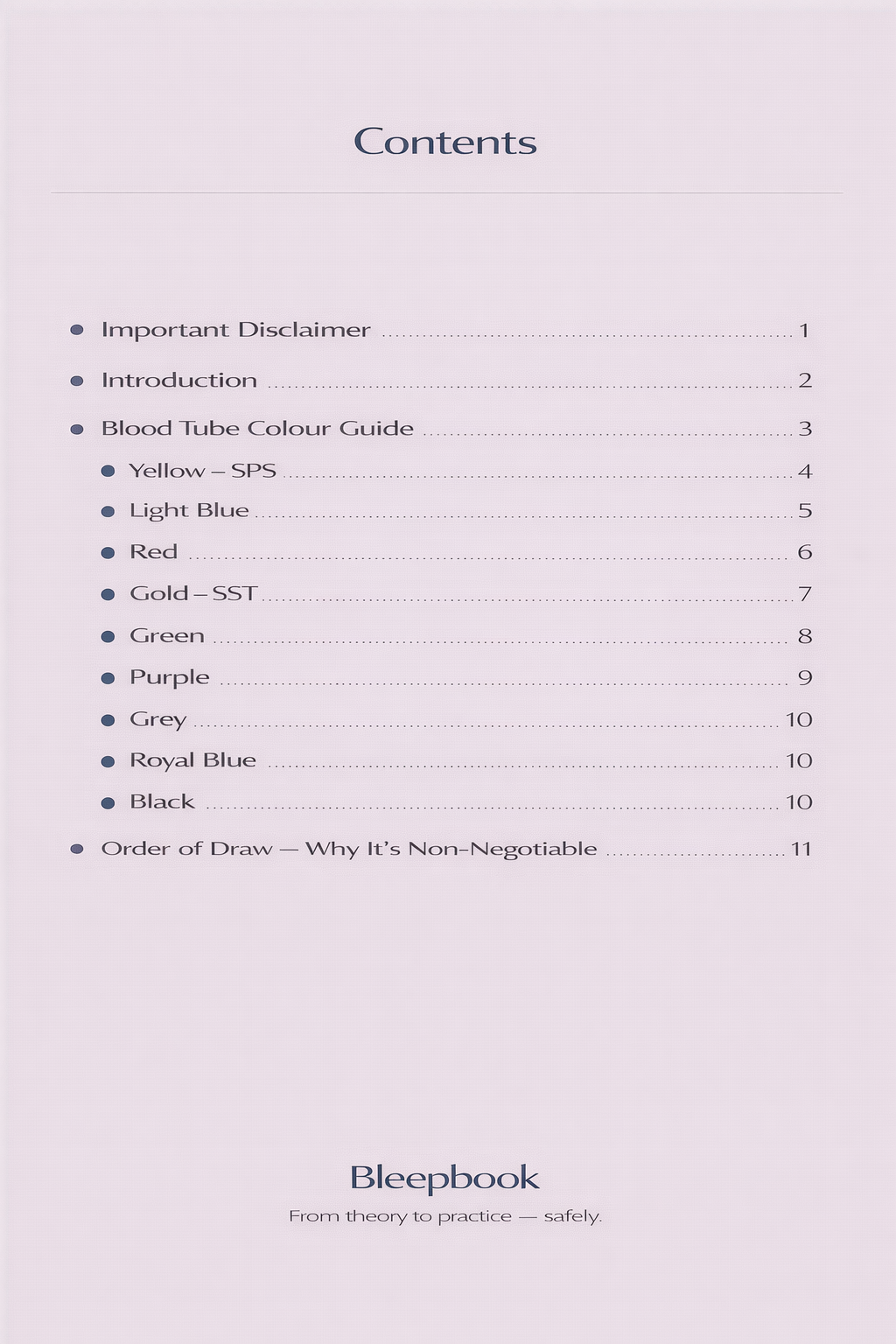 Blood Tube Colour Guide (UK)