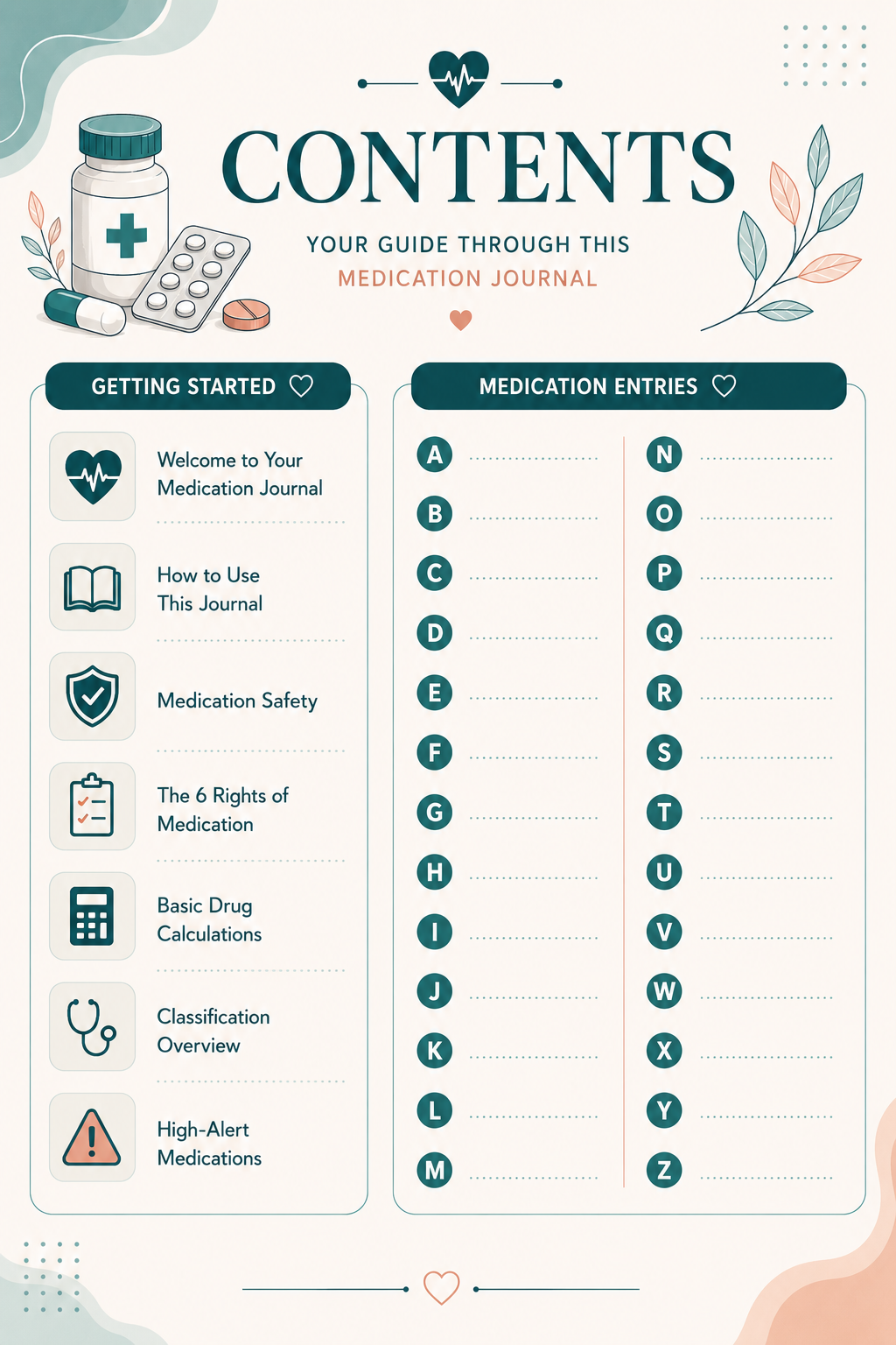 Interactive A–Z Medication Journal | Build Your Own