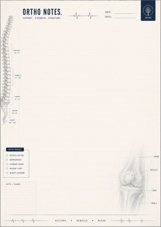 Anatomical diagram of a spine and knee on a white background with text and labels.
